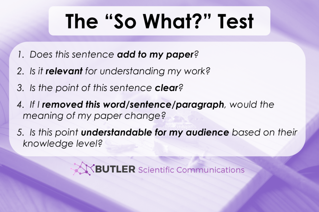the so what test in writing