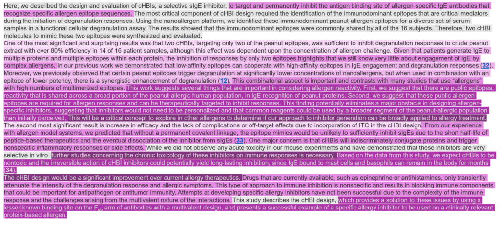 Color coding the ideal discussion of a scientific research paper