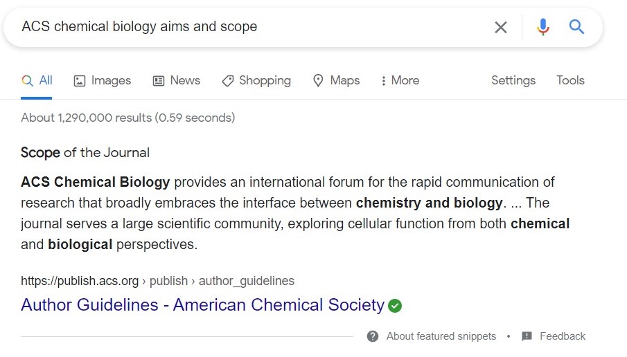 How to choose a journal for publication: Google the aims and scope